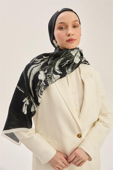 ARYA FLOŞ VİSKON 70*190 CM ŞAL - SİYAH
