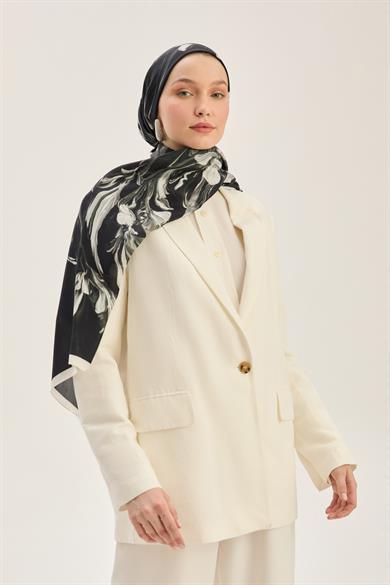 ARYA FLOŞ VİSKON 70*190 CM ŞAL - SİYAH