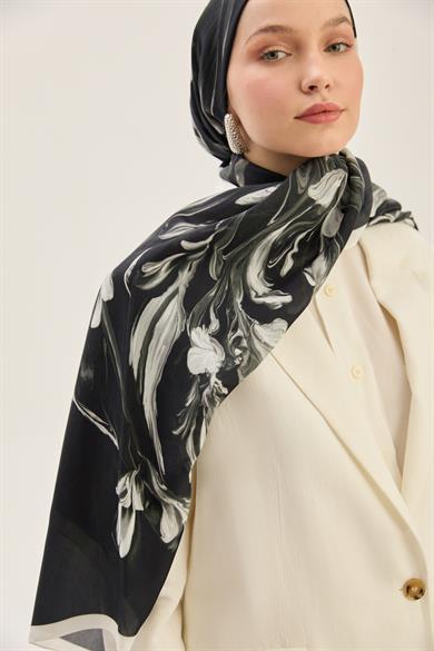 ARYA FLOŞ VİSKON 70*190 CM ŞAL - SİYAH