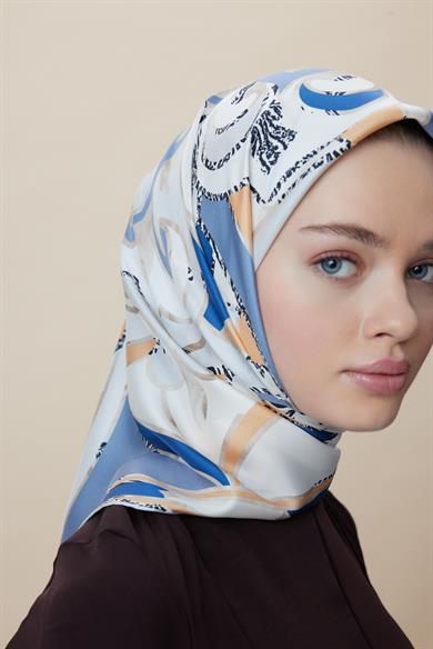 ATOL TİVİL İPEK EŞARP 90*90 CM - AÇIK MAVİ