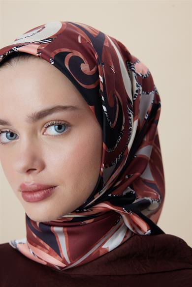 ATOL TİVİL İPEK EŞARP 90*90 CM - BORDO