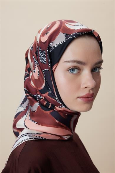 ATOL TİVİL İPEK EŞARP 90*90 CM - BORDO