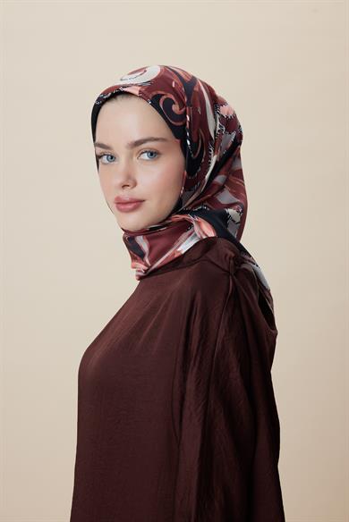 ATOL TİVİL İPEK EŞARP 90*90 CM - BORDO