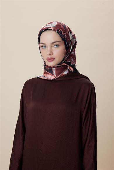 ATOL TİVİL İPEK EŞARP 90*90 CM - BORDO