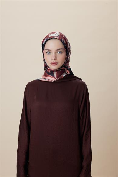 ATOL TİVİL İPEK EŞARP 90*90 CM - BORDO