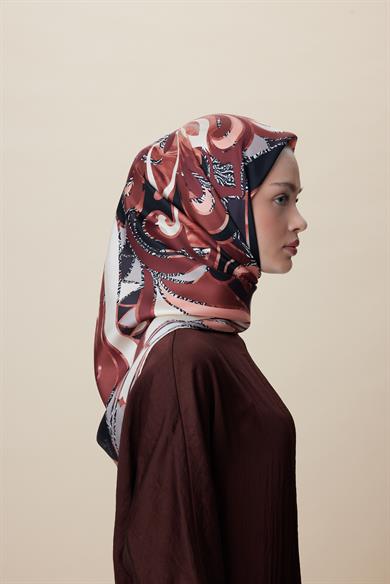 ATOL TİVİL İPEK EŞARP 90*90 CM - BORDO