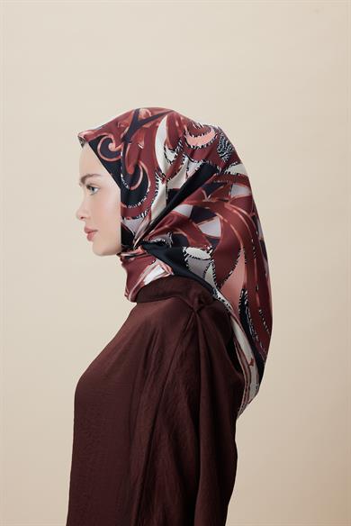 ATOL TİVİL İPEK EŞARP 90*90 CM - BORDO