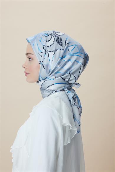 ATOL TİVİL İPEK EŞARP 90*90 CM - BUZ MAVİSİ