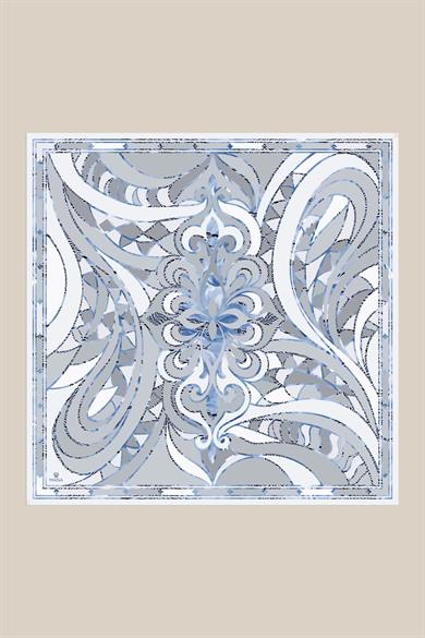 ATOL TİVİL İPEK EŞARP 90*90 CM - BUZ MAVİSİ
