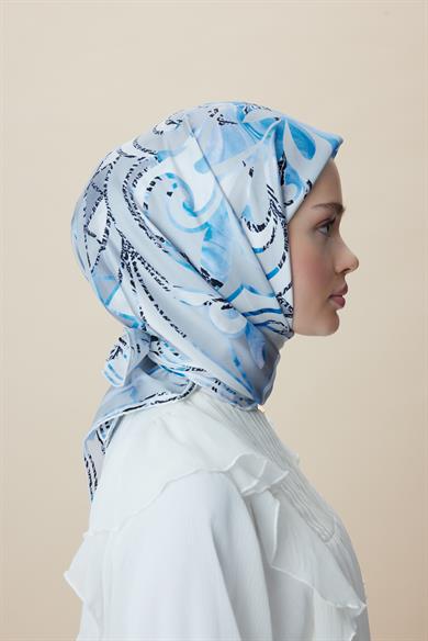 ATOL TİVİL İPEK EŞARP 90*90 CM - BUZ MAVİSİ