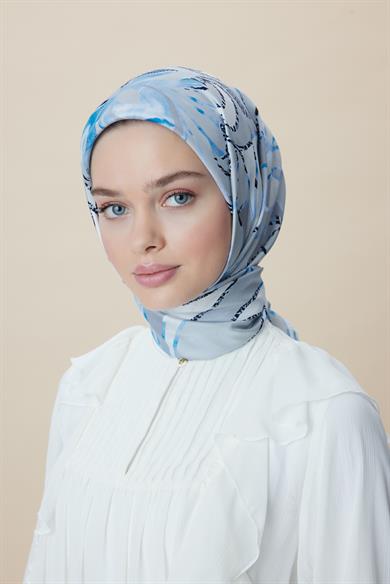 ATOL TİVİL İPEK EŞARP 90*90 CM - BUZ MAVİSİ