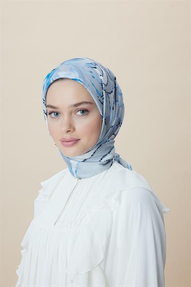 ATOL TİVİL İPEK EŞARP 90*90 CM - BUZ MAVİSİ