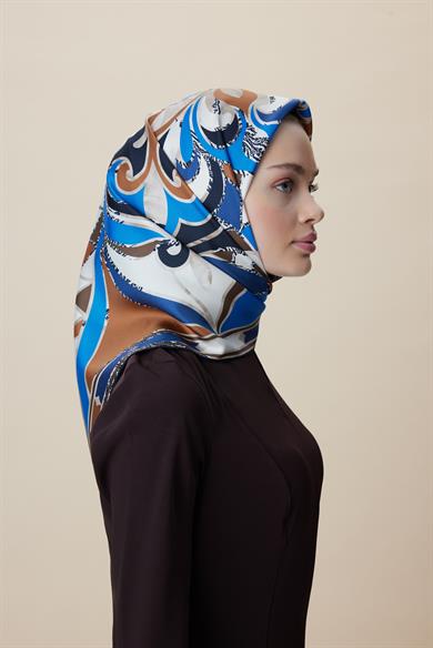 ATOL TİVİL İPEK EŞARP 90*90 CM - LACİVERT