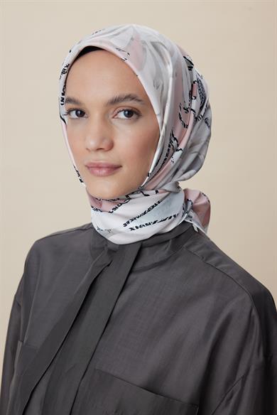 ATOL TİVİL İPEK EŞARP 90*90 CM - PUDRA PEMBE