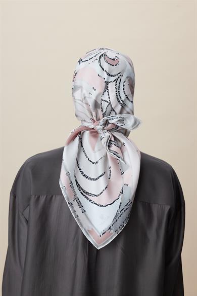 ATOL TİVİL İPEK EŞARP 90*90 CM - PUDRA PEMBE