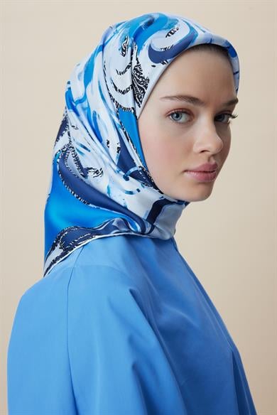 ATOL TİVİL İPEK EŞARP 90*90 CM - SAKS