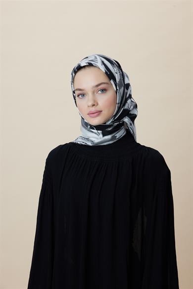 ATOL TİVİL İPEK EŞARP 90*90 CM - SİYAH