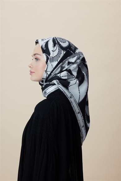 ATOL TİVİL İPEK EŞARP 90*90 CM - SİYAH