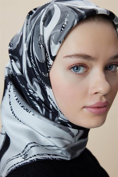 ATOL TİVİL İPEK EŞARP 90*90 CM - SİYAH
