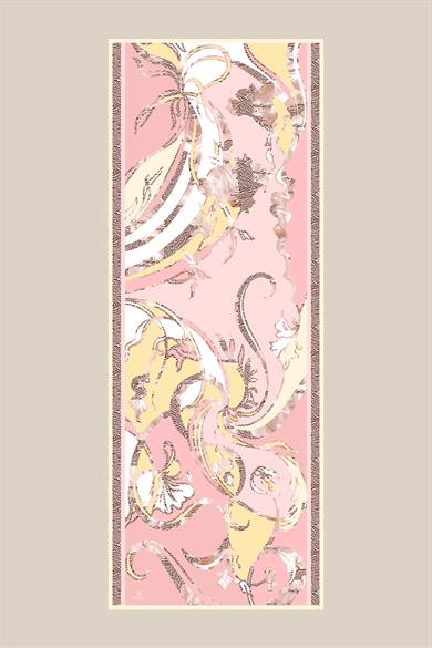 AYÇIL KREP İPEK ŞAL 70*190 CM - PEMBE