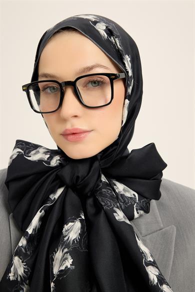 BADE MULBERRY İPEK ŞAL 70*190 CM - SİYAH