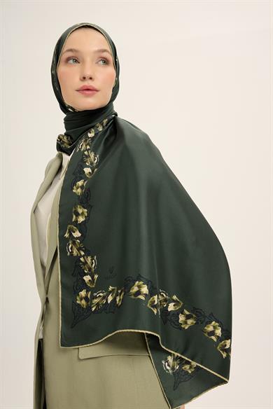 BADE MULBERRY İPEK ŞAL 70*190 CM - YEŞİL