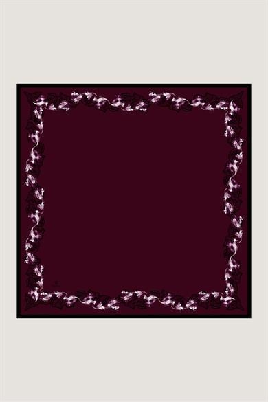 BADE TİVİL İPEK EŞARP 90*90 CM - MÜRDÜM