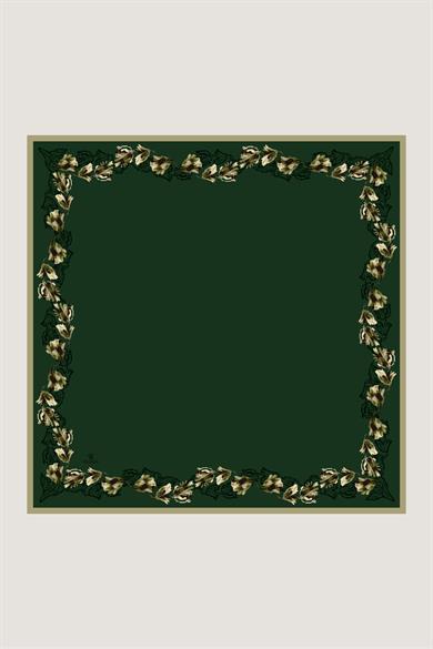 BADE TİVİL İPEK EŞARP 90*90 CM - YEŞİL