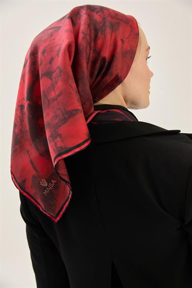 BENNE TİVİL İPEK EŞARP 90*90 CM - KIRMIZI