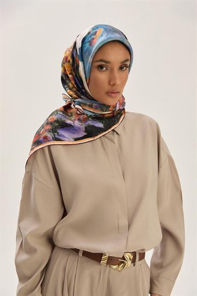 BENNE TİVİL İPEK EŞARP 90*90 CM - MOR