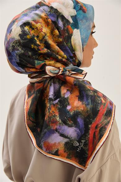 BENNE TİVİL İPEK EŞARP 90*90 CM - MOR