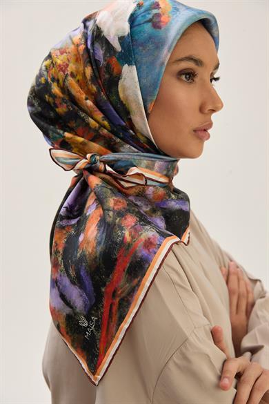 BENNE TİVİL İPEK EŞARP 90*90 CM - MOR