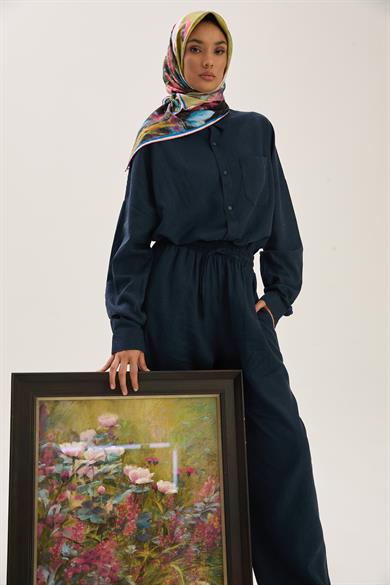 BENNE TİVİL İPEK EŞARP 90*90 CM - PEMBE