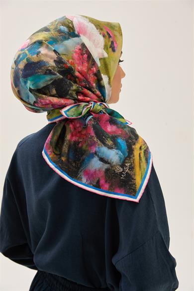 BENNE TİVİL İPEK EŞARP 90*90 CM - PEMBE