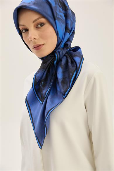 BENNE TİVİL İPEK EŞARP 90*90 CM - SAKS