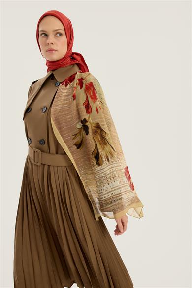 BEREN YÜN İPEK ŞAL - BEJ