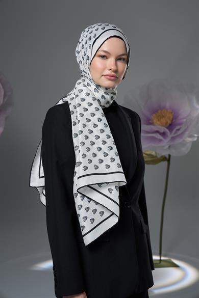 BİRCE PAMUK İPEK ŞAL 70*190 - EKRU