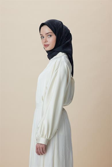 BUĞU MULBERRY İPEK EŞARP 90*90 CM - ANTRASİT