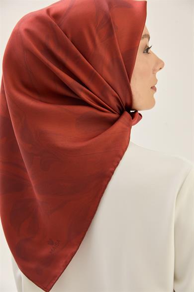 BUĞU MULBERRY İPEK EŞARP 90*90 CM - KIRMIZI