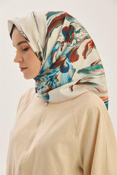 BUĞU MULBERRY İPEK EŞARP 90*90 CM - SOMON