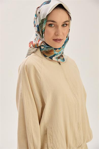 BUĞU MULBERRY İPEK EŞARP 90*90 CM - SOMON