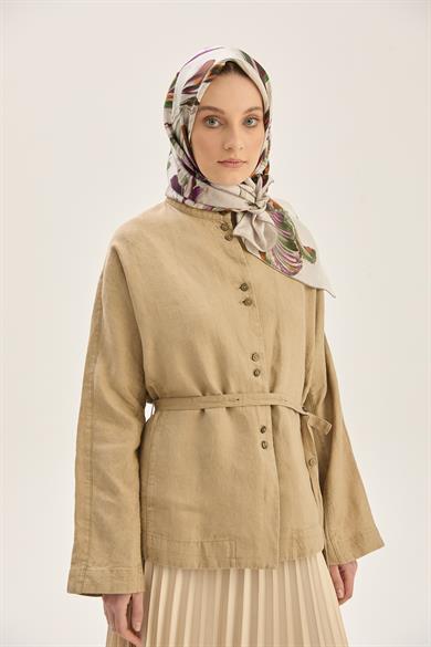 BUĞU MULBERRY İPEK EŞARP 90*90 CM - TAŞ