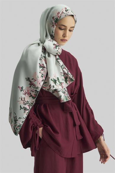 BURCU MULBERRY İPEK ŞAL 70*190 CM - FİLİZİ YEŞİL