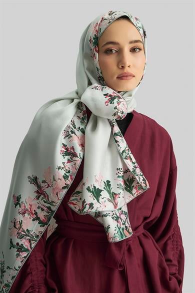 BURCU MULBERRY İPEK ŞAL 70*190 CM - FİLİZİ YEŞİL