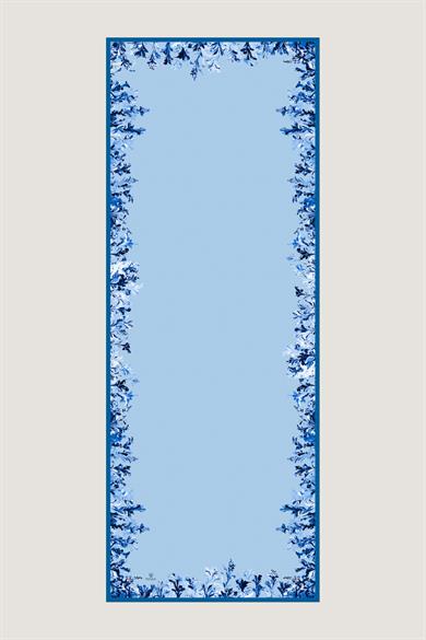 BURCU MULBERRY İPEK ŞAL 70*190 CM - MAVİ