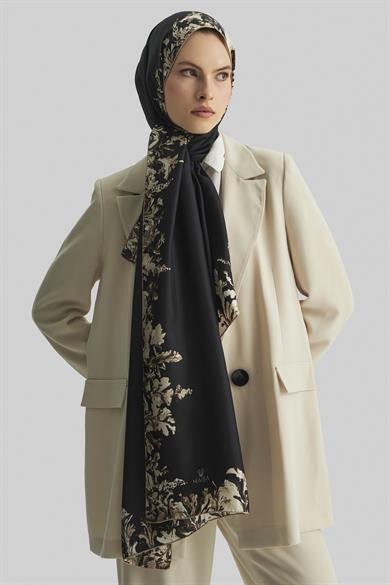 BURCU MULBERRY İPEK ŞAL 70*190 CM - SİYAH