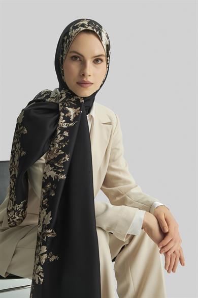 BURCU MULBERRY İPEK ŞAL 70*190 CM - SİYAH