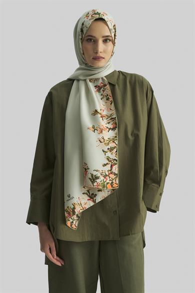 BURCU MULBERRY İPEK ŞAL 70*190 CM - YEŞİL
