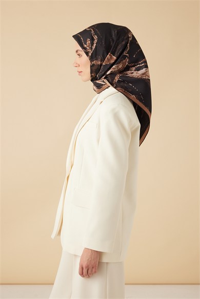 CEVLAN MULBERRY İPEK EŞARP 90*90 CM - KAHVERENGİ