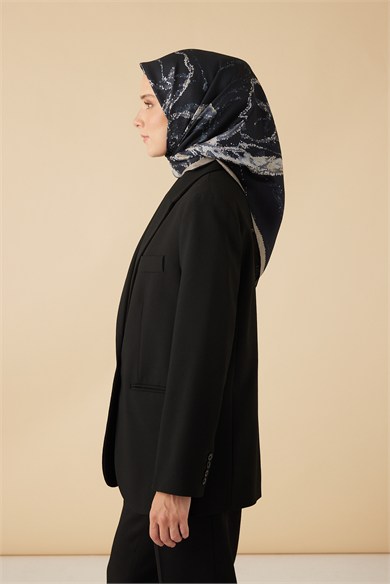 CEVLAN MULBERRY İPEK EŞARP 90*90 CM - KOYU MAVİ